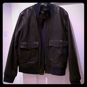 Rag & Bone black leather bomber jacket